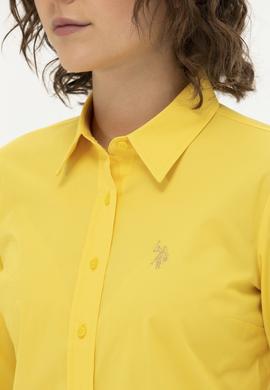 Kadın Sarı Uzun Kollu Basic Gömlek - 50262946053