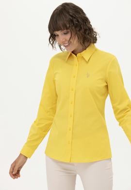 Kadın Sarı Uzun Kollu Basic Gömlek - 50262946053