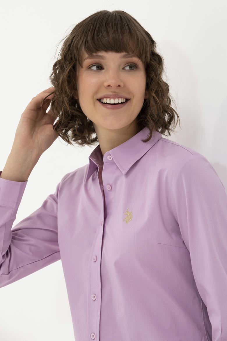 Kadın Manolya Uzun Kollu Basic Gömlek - 50262946061