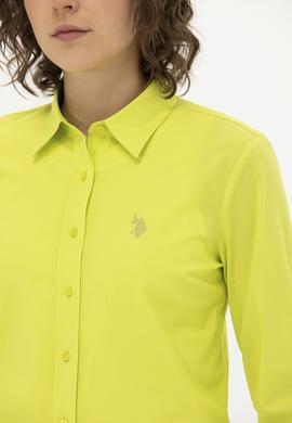 Kadın Neon Sarı Uzun Kollu Basic Gömlek - 50262946069