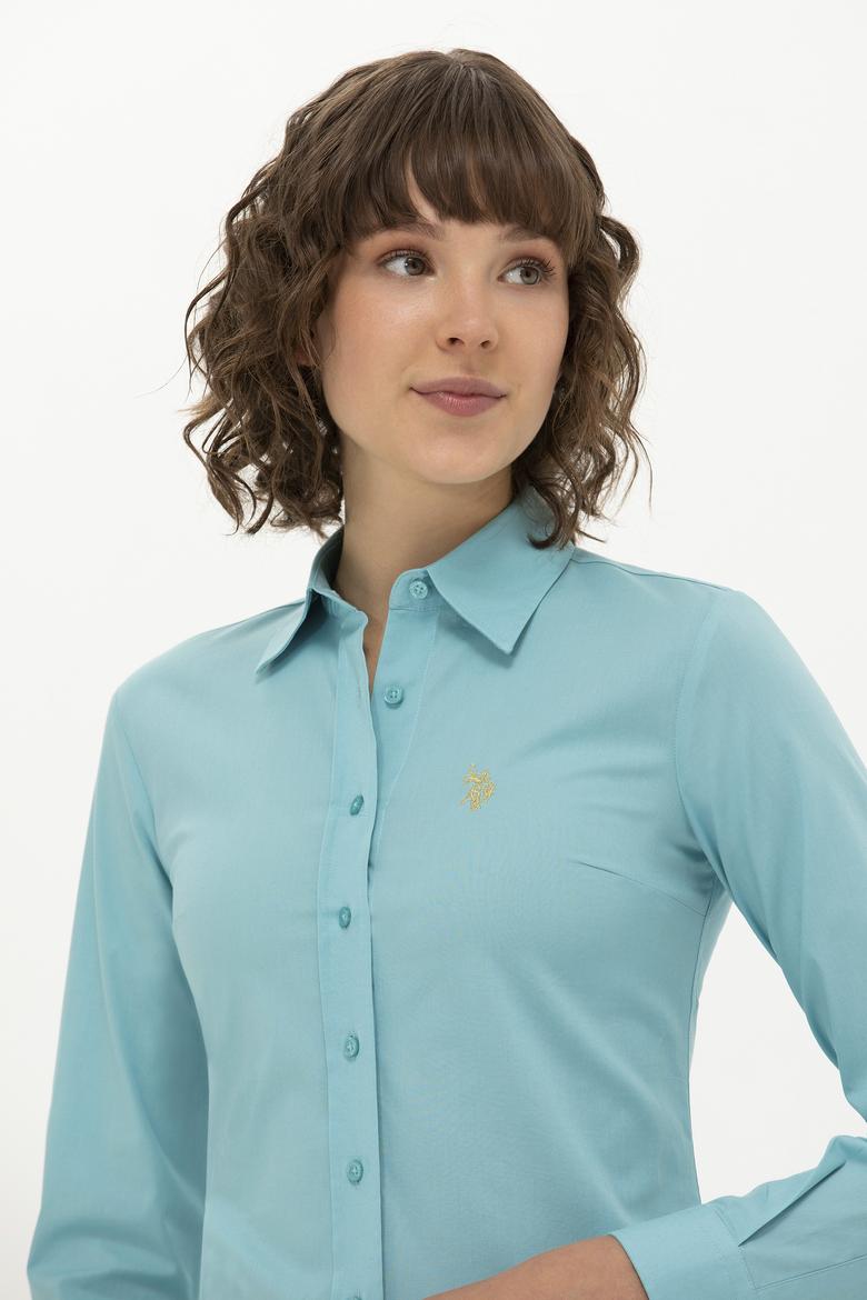 Kadın Mint Uzun Kollu Basic Gömlek - 50262946082