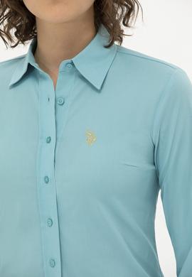 Kadın Mint Uzun Kollu Basic Gömlek - 50262946082