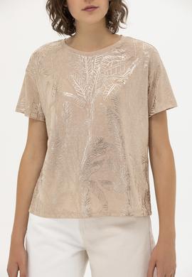 Kadın Çok Renkli Bisiklet Yaka Tişört - 50270142005