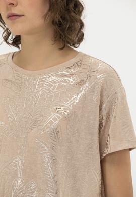 Kadın Çok Renkli Bisiklet Yaka Tişört - 50270142005