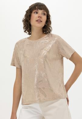 Kadın Çok Renkli Bisiklet Yaka Tişört - 50270142005