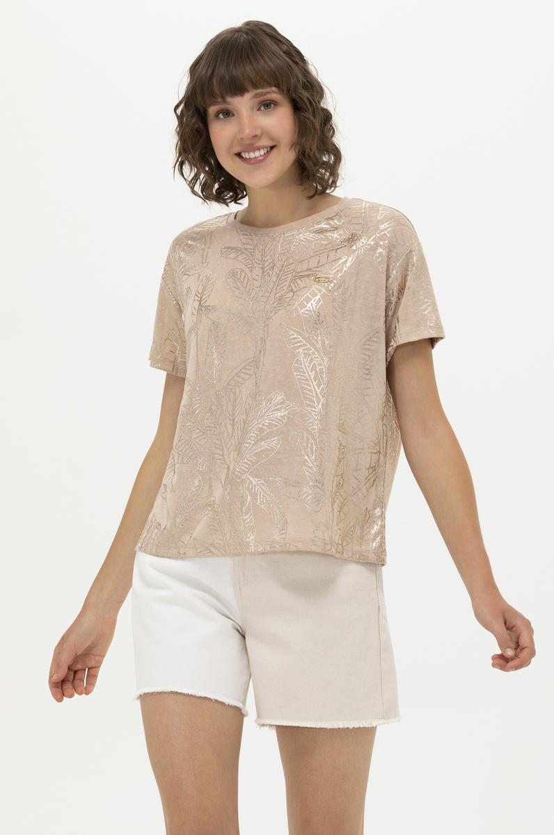 Kadın Çok Renkli Bisiklet Yaka Tişört