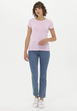 Kadın Manolya Bisiklet Yaka Tişört - 50275812025