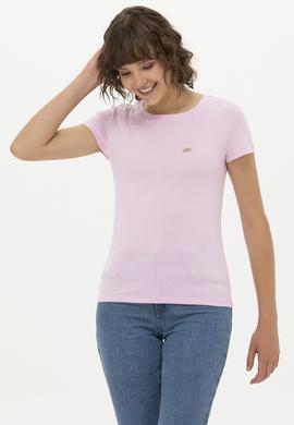 Kadın Manolya Bisiklet Yaka Tişört - 50275812025