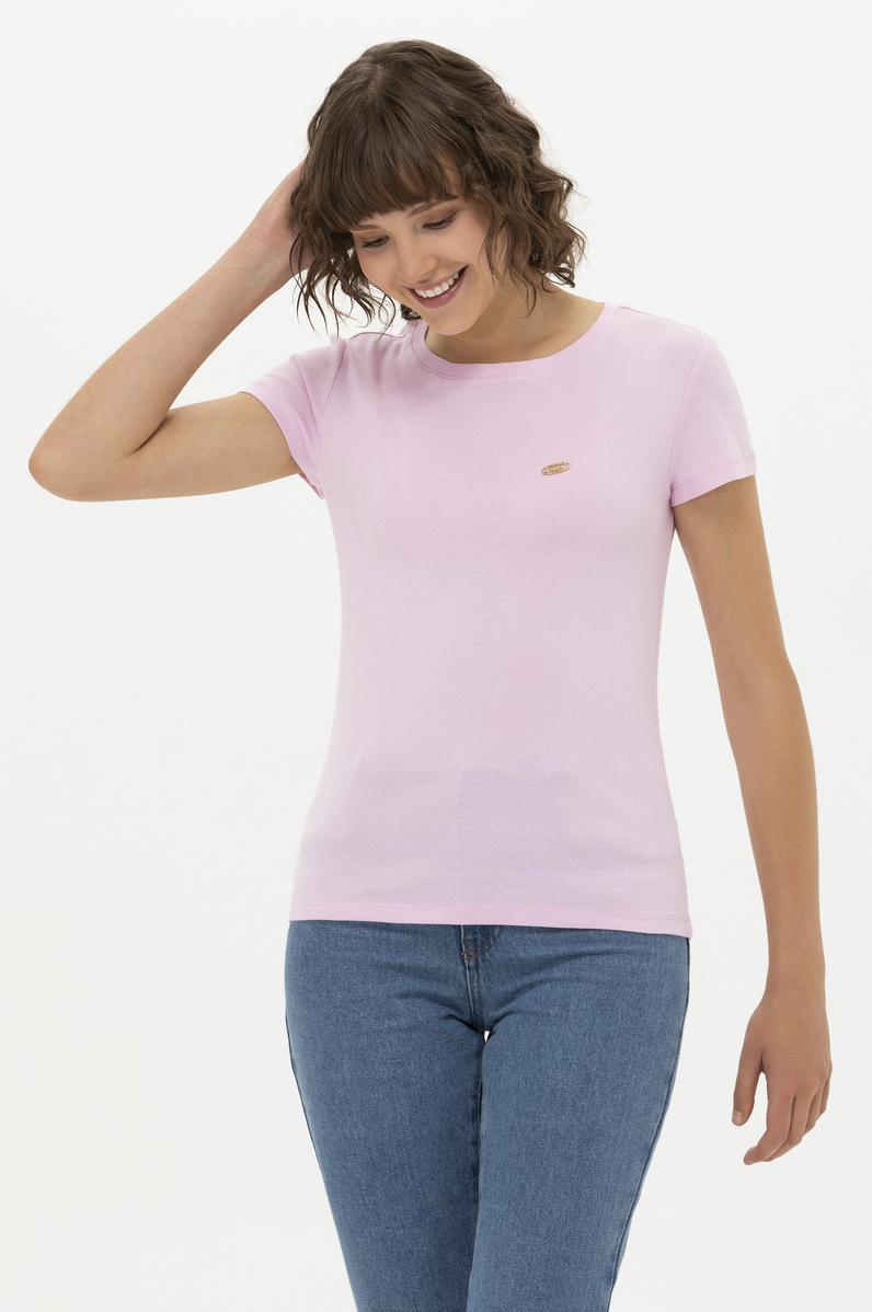 Kadın Manolya Bisiklet Yaka Tişört