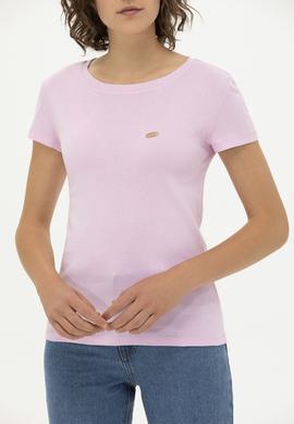 Kadın Manolya Bisiklet Yaka Tişört - 50275812025