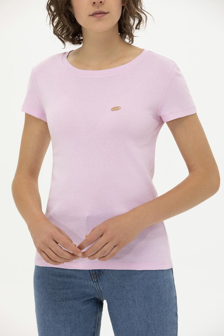 Kadın Manolya Bisiklet Yaka Tişört - 50275812025