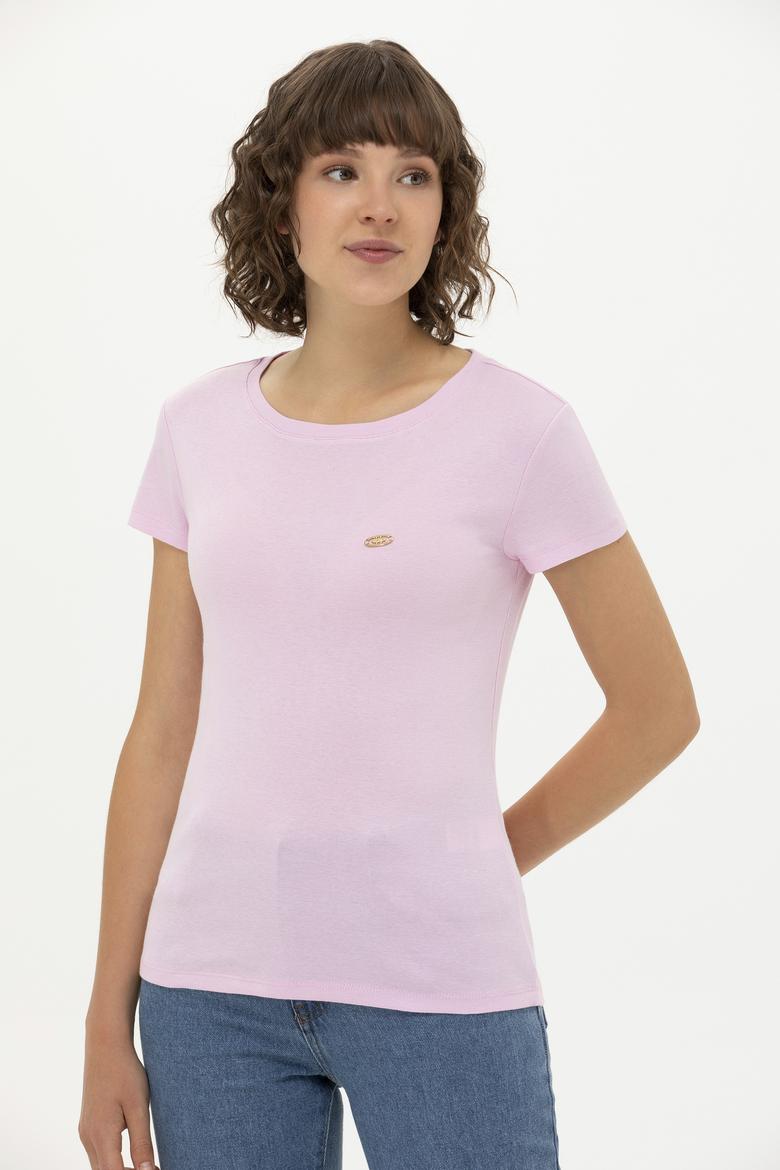 Kadın Manolya Bisiklet Yaka Tişört - 50275812025