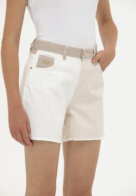 Kadın Krem Jean Şort - 50263752006