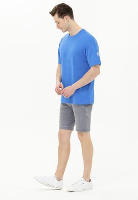 Erkek Saks Oversize Bisiklet Yaka Tişört - 50264917088