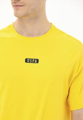 Erkek Koyu Sarı Oversize Bisiklet Yaka Tişört - 50264932007