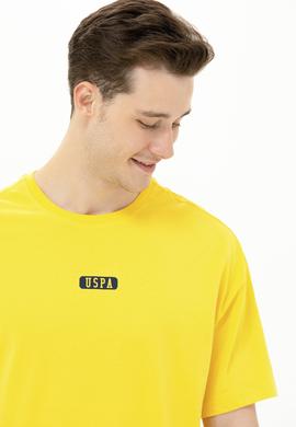 Erkek Koyu Sarı Oversize Bisiklet Yaka Tişört - 50264932007