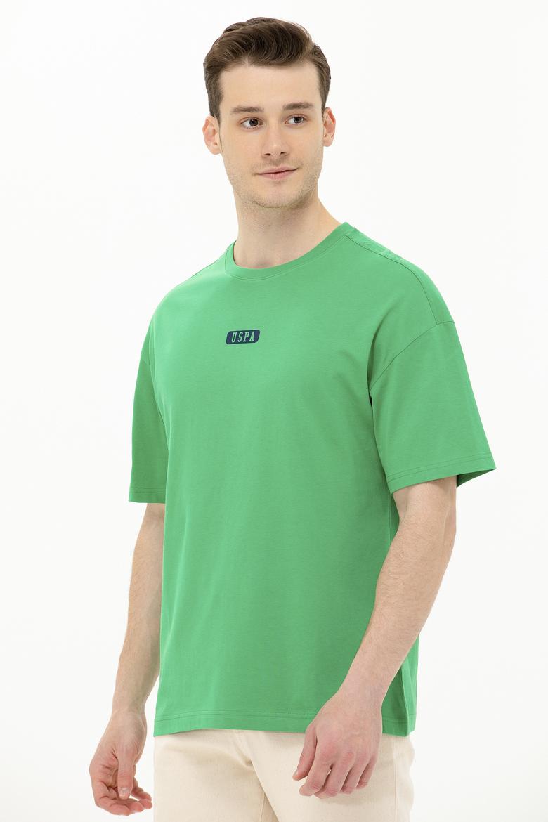 Erkek Yeşil Oversize Bisiklet Yaka Tişört - 50264932020