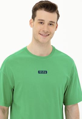 Erkek Yeşil Oversize Bisiklet Yaka Tişört - 50264932020