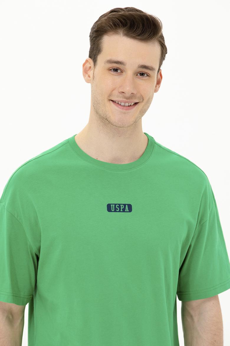 Erkek Yeşil Oversize Bisiklet Yaka Tişört - 50264932020