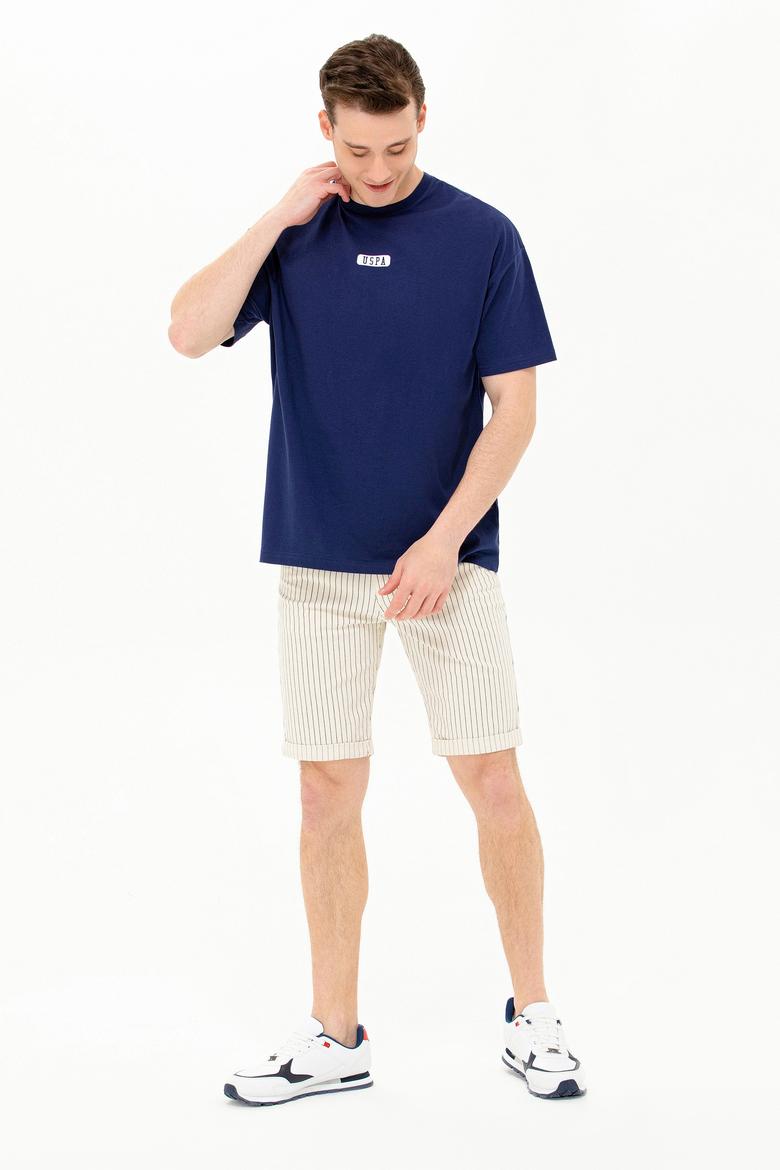 Erkek Lacivert Oversize Bisiklet Yaka Tişört