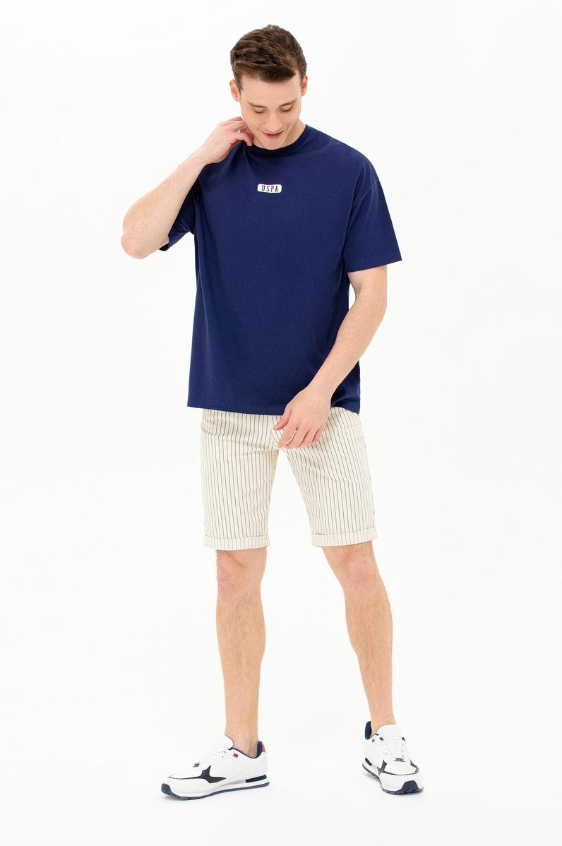 Erkek Lacivert Oversize Bisiklet Yaka Tişört