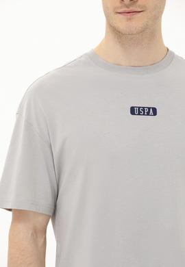 Erkek Gri Oversize Bisiklet Yaka Tişört - 50264932076