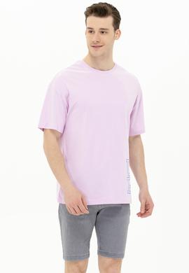 Erkek Manolya Oversize Bisiklet Yaka Tişört - 50264938026