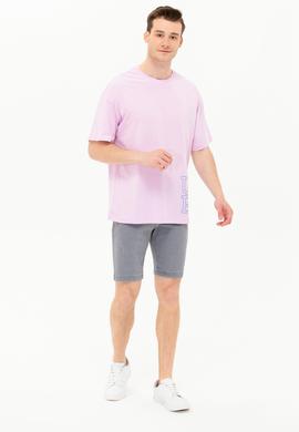 Erkek Manolya Oversize Bisiklet Yaka Tişört - 50264938026