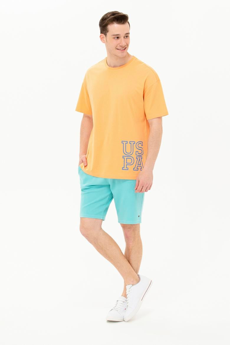 Erkek Kavun Oversize Bisiklet Yaka Tişört - 50264938038