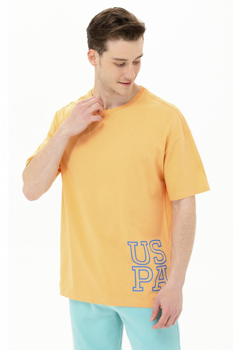 Erkek Kavun Oversize Bisiklet Yaka Tişört - 50264938038