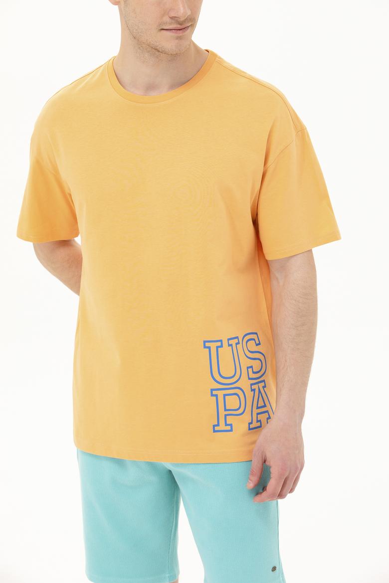 Erkek Kavun Oversize Bisiklet Yaka Tişört - 50264938038