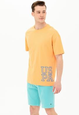 Erkek Kavun Oversize Bisiklet Yaka Tişört - 50264938038