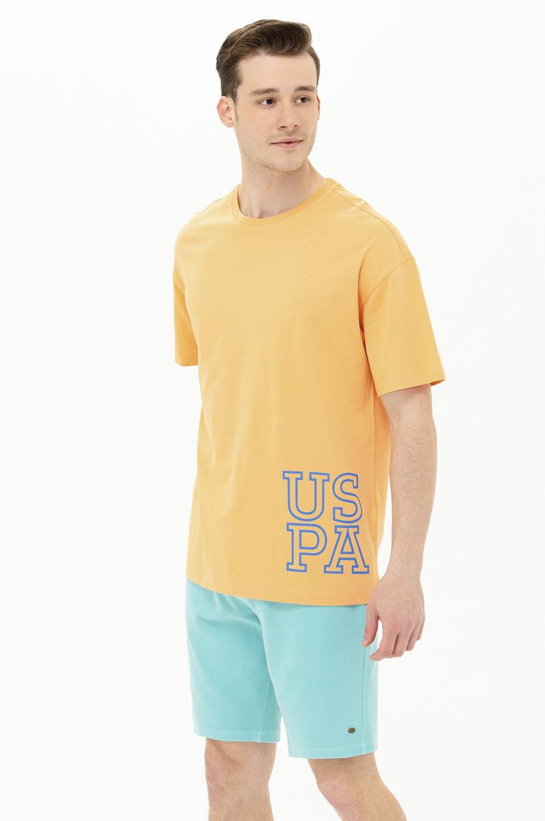 Erkek Kavun Oversize Bisiklet Yaka Tişört