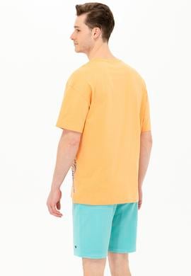 Erkek Kavun Oversize Bisiklet Yaka Tişört - 50264938038