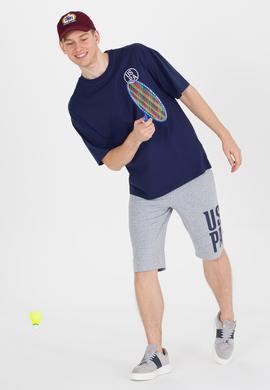 Erkek Lacivert Long Fit Bisiklet Yaka Tişört - 50264941013