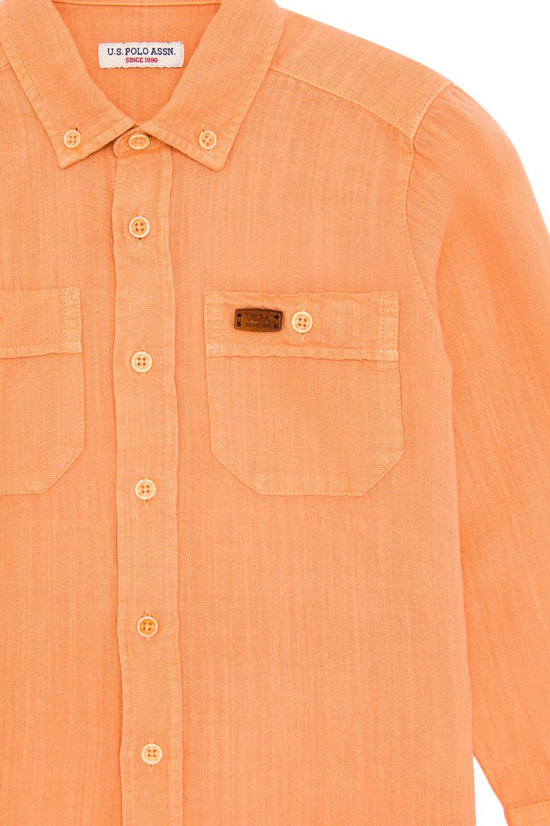 Erkek Çocuk Turuncu Uzun Kollu Gömlek - 50246578042