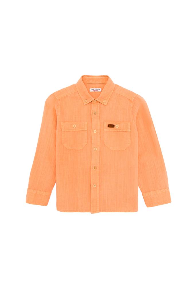Erkek Çocuk Turuncu Uzun Kollu Gömlek