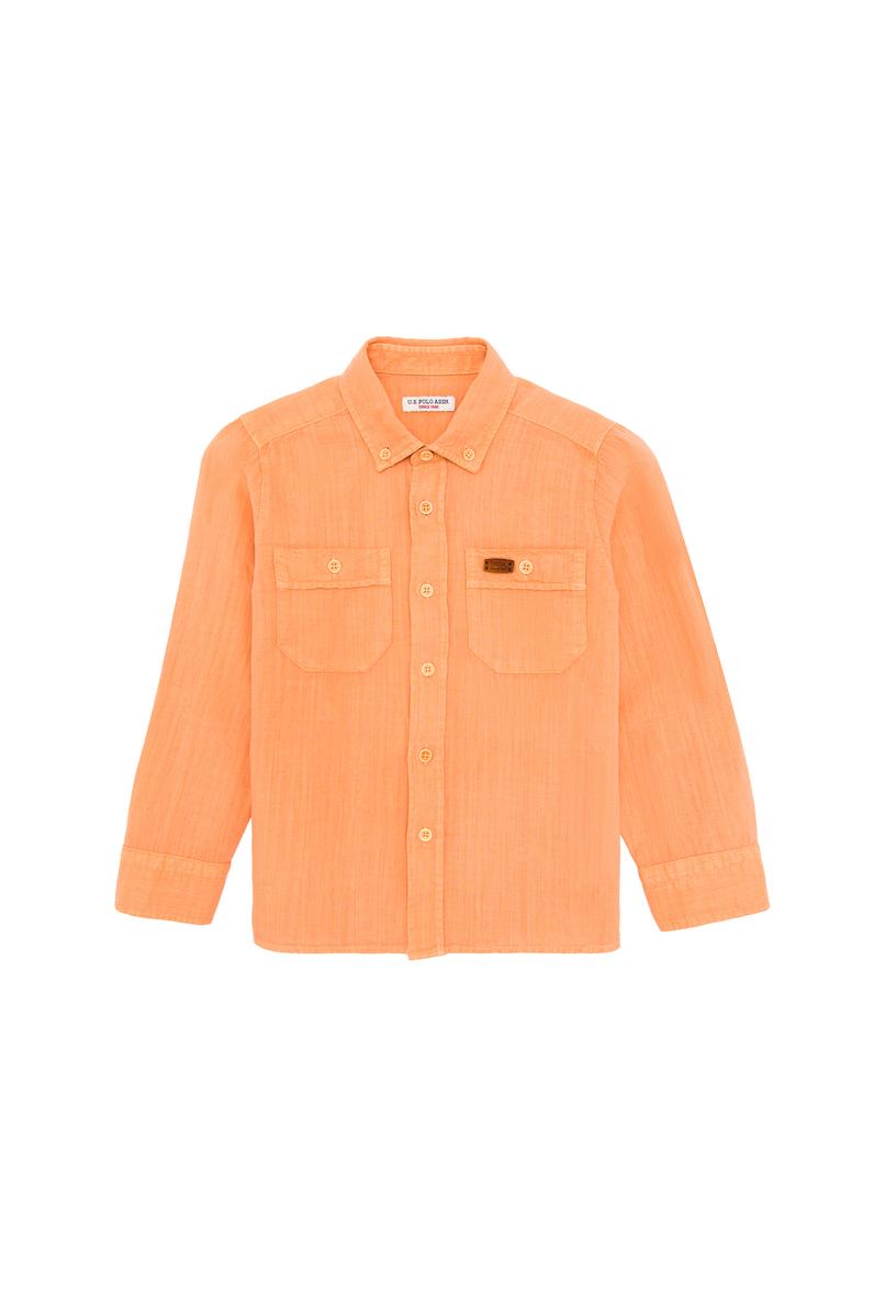 Erkek Çocuk Turuncu Uzun Kollu Gömlek