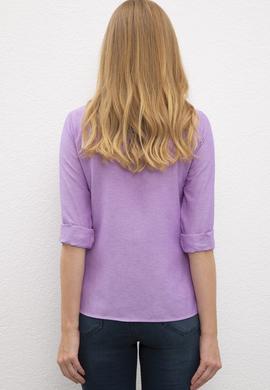 Kadın Mor Gömlek Uzunkol Basic - 50231191054
