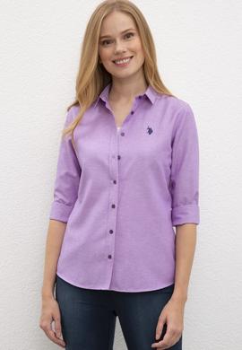 Kadın Mor Gömlek Uzunkol Basic - 50231191054