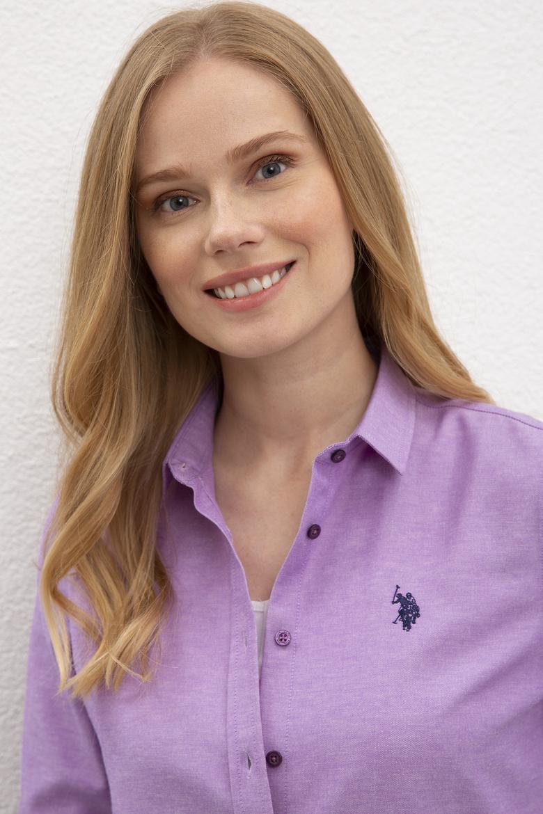 Kadın Mor Gömlek Uzunkol Basic - 50231191054