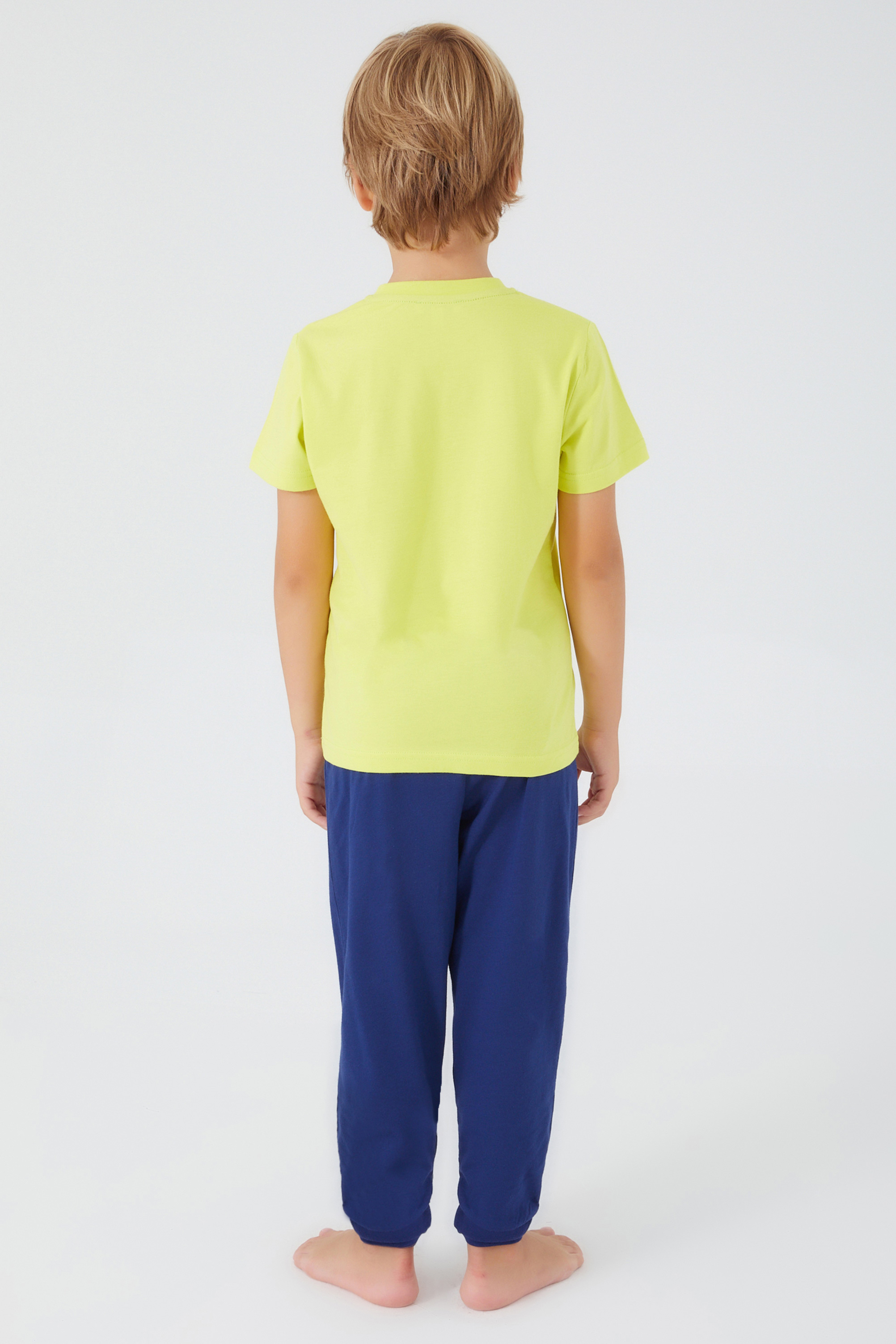 Erkek Çocuk Neon Sarı Pijama Takımı