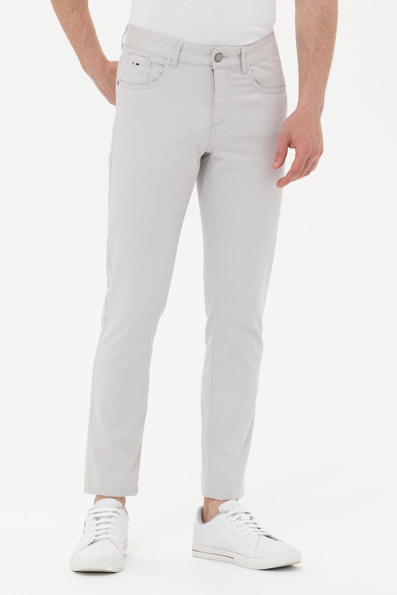 Erkek Açık Gri Kanvas Pantolon - 50246139083