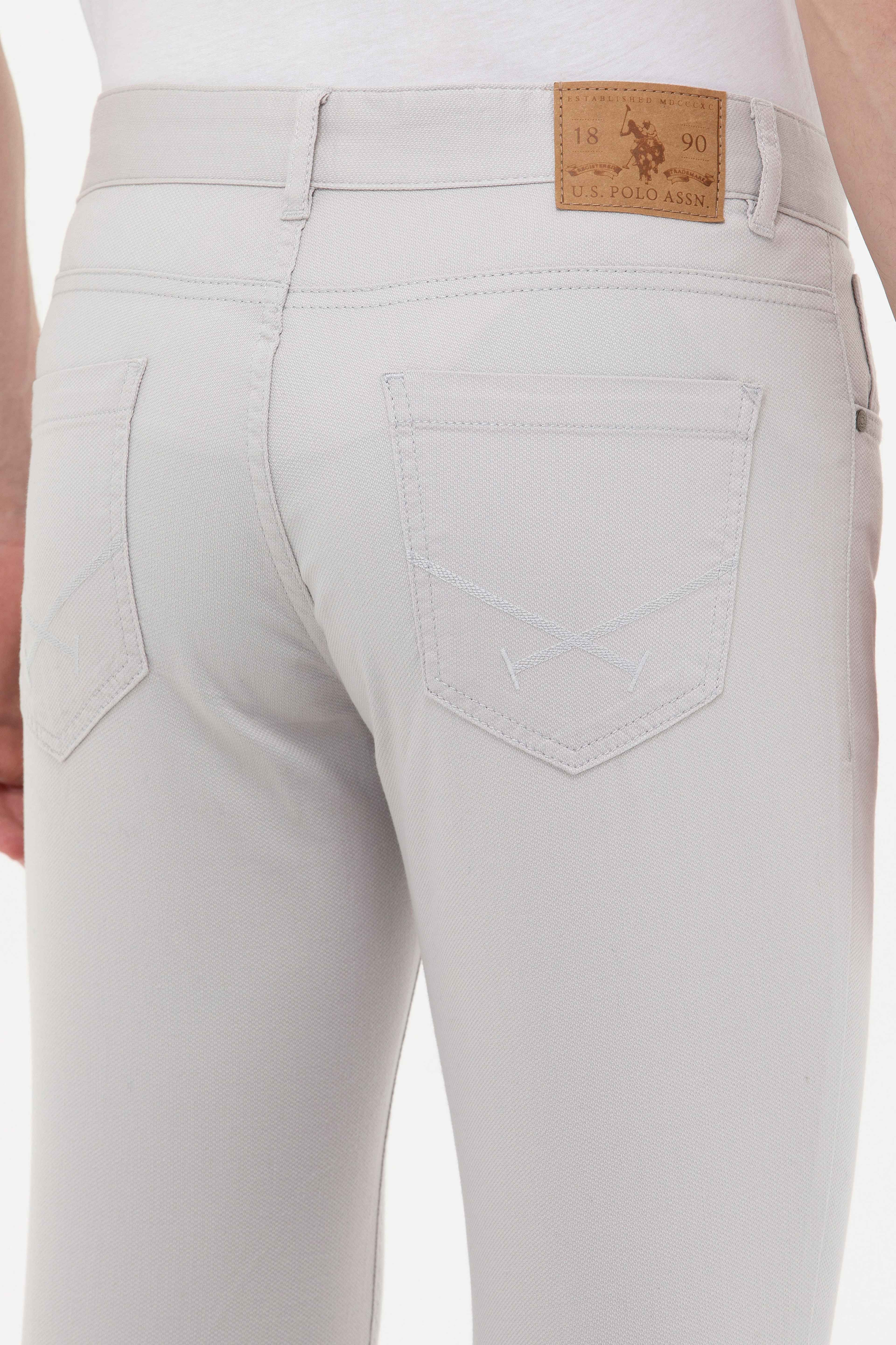 Erkek Açık Gri Kanvas Pantolon - Image 6