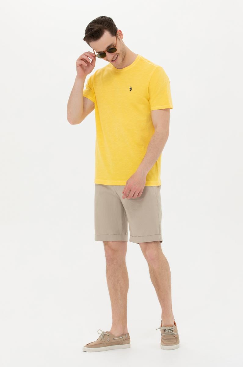 Erkek Haki Dokuma Şort