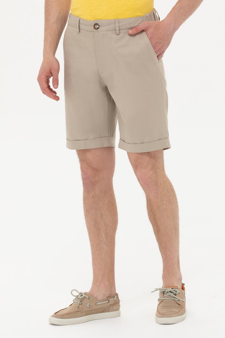 Erkek Haki Dokuma Şort - 50246682009