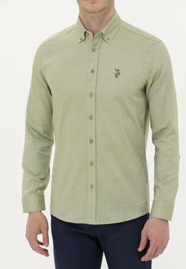 Erkek Haki Uzun Kollu Basic Gömlek - 50256694041