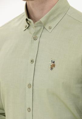 Erkek Haki Uzun Kollu Basic Gömlek - 50256694041