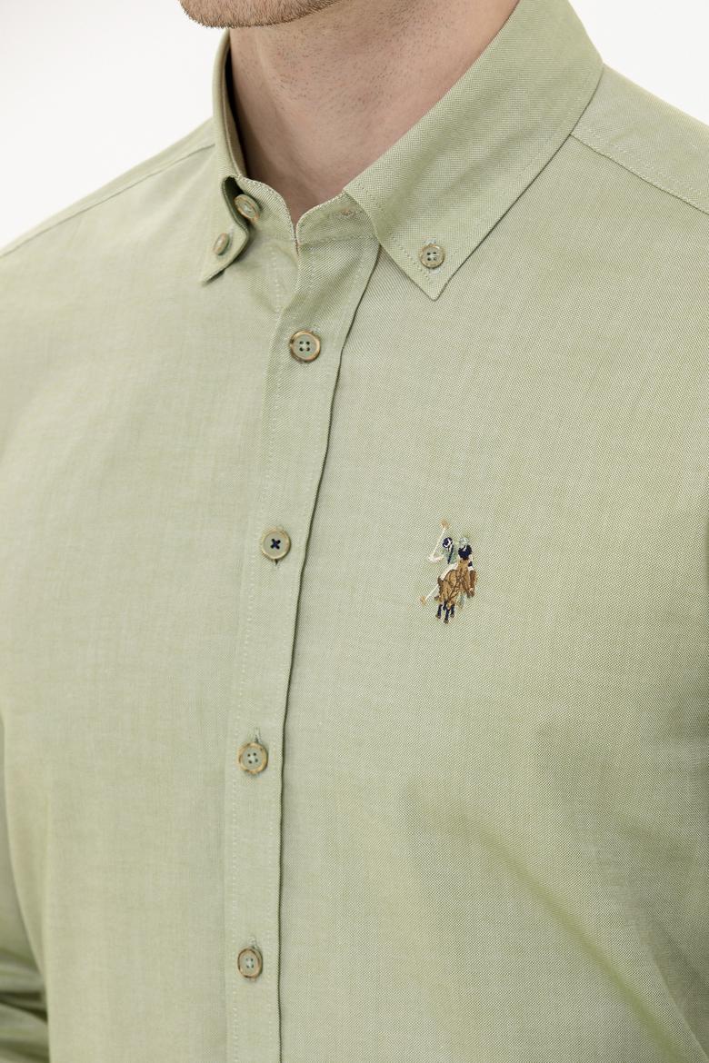 Erkek Haki Uzun Kollu Basic Gömlek - 50256694041