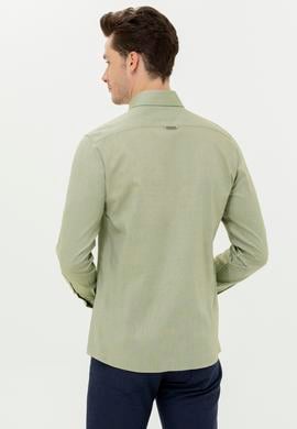 Erkek Haki Uzun Kollu Basic Gömlek - 50256694041